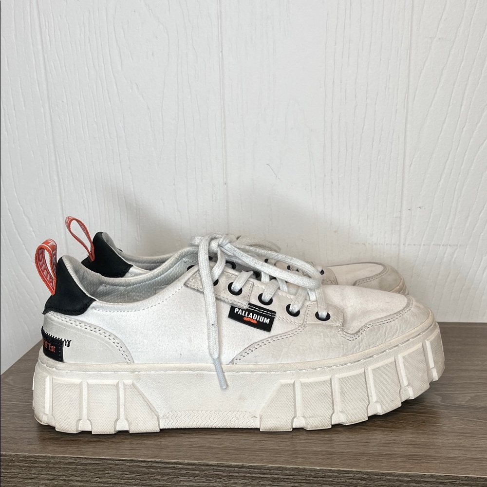 Palladium White and Black Women's Sneakers 8